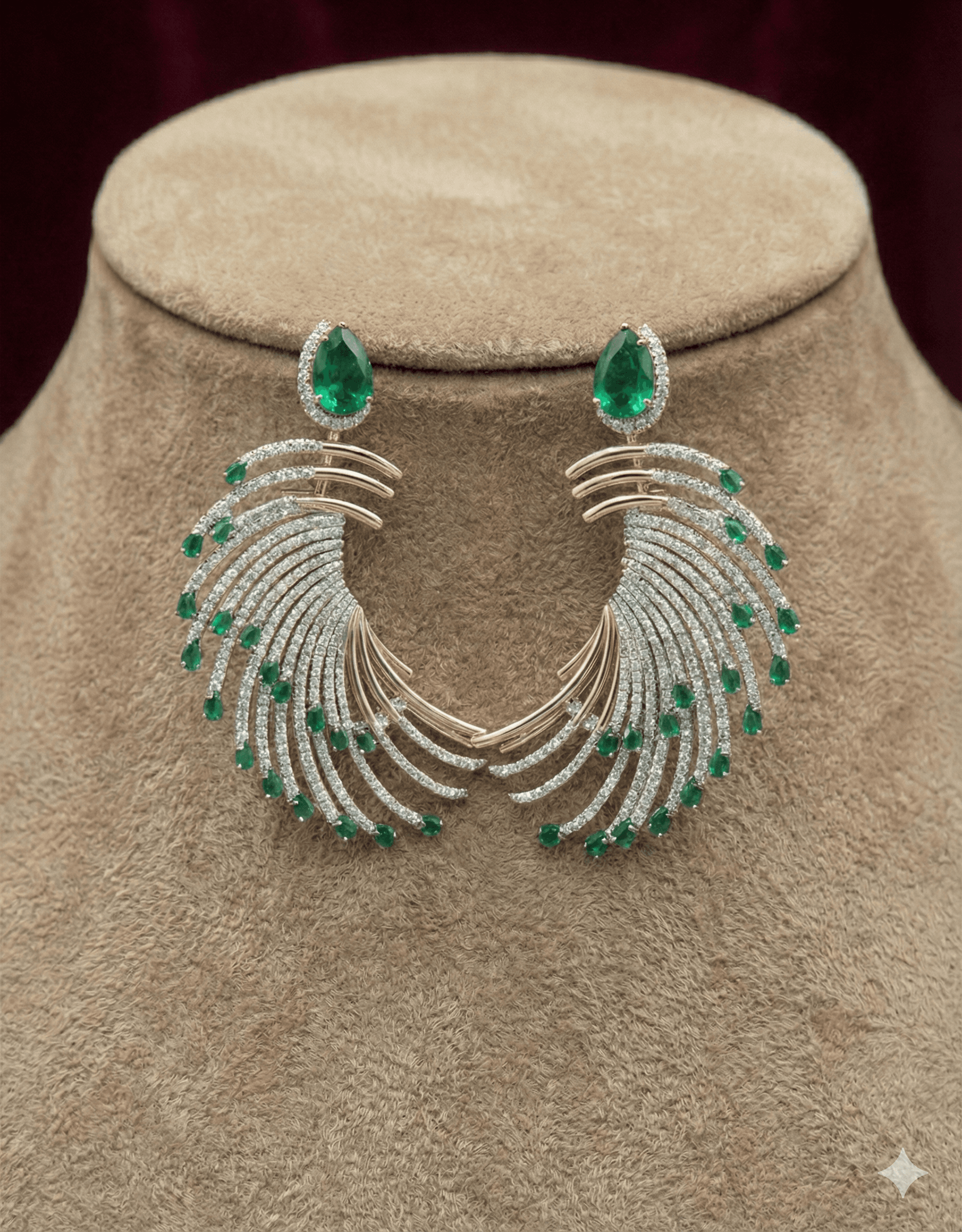 Emerald Peacock Earrings
